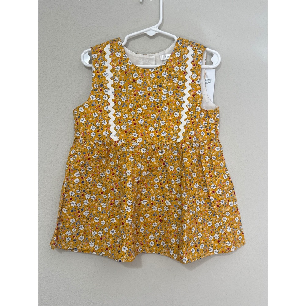NWT Girls Oli River Sleeveless Floral Cotton Top Heart Cut Out Back Size 6
